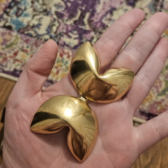 Rare Juicy Couture Gold Metal Fortune Cookie Trinket Box With Blue Enamel - Picture 11 of 14